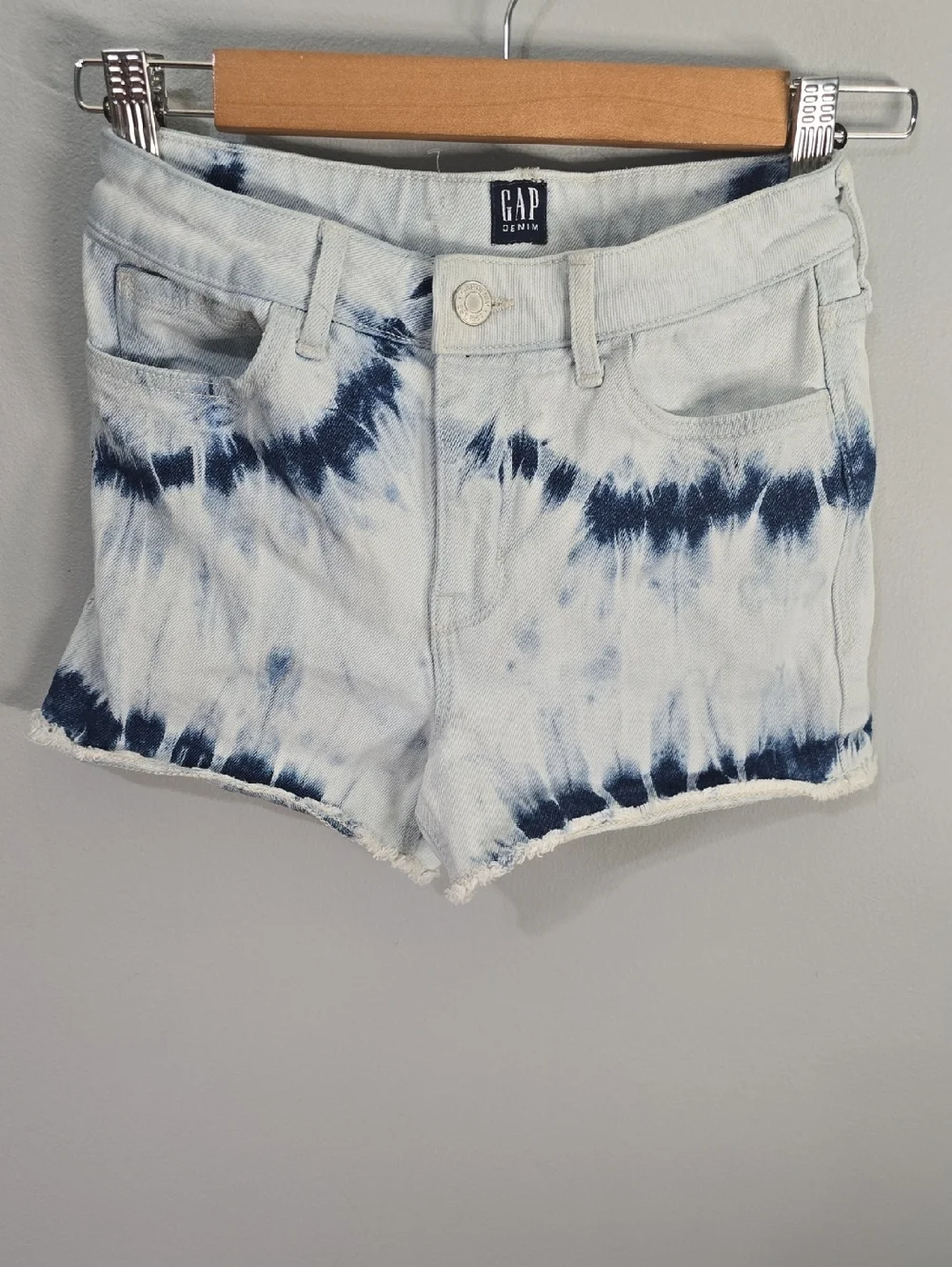 GAP Jean Shorts Girls Size Two-tone Tie Dye Tie-dye Tiedye Frayed-hem